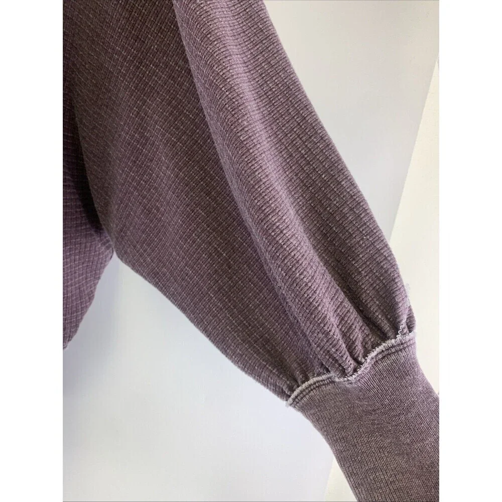 Free People Willow Thermal Top Decadent Purple OB872331 Dolman Sleeves Womens XS